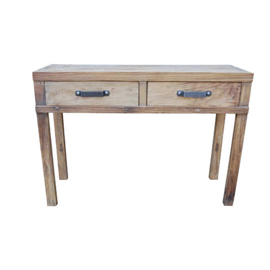 Recycled Elm Hall Table 2 Drawer