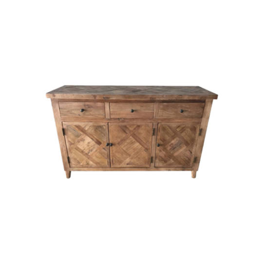 Reclaimed Elm Parquet Sideboard 4 Door 4 Drawer