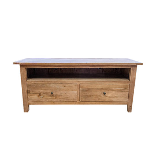 Reclaimed Elm TV Unit With 2 Drawer