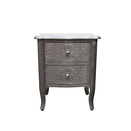 Industrial Silver Aluminum Bedside