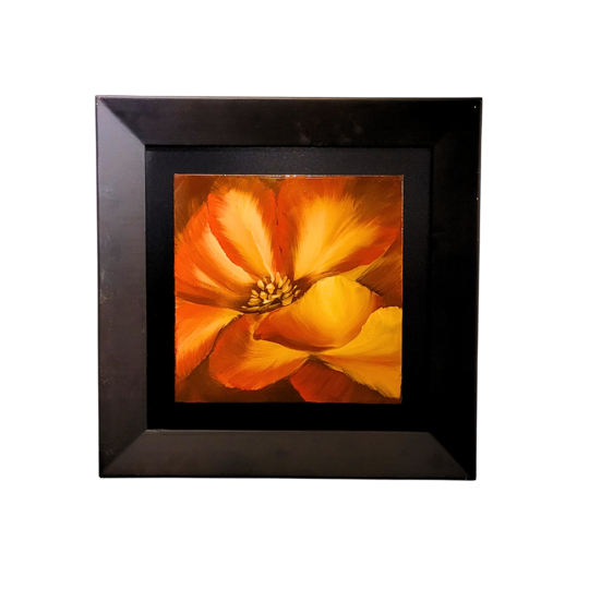Framed Canvas - Orange Flower