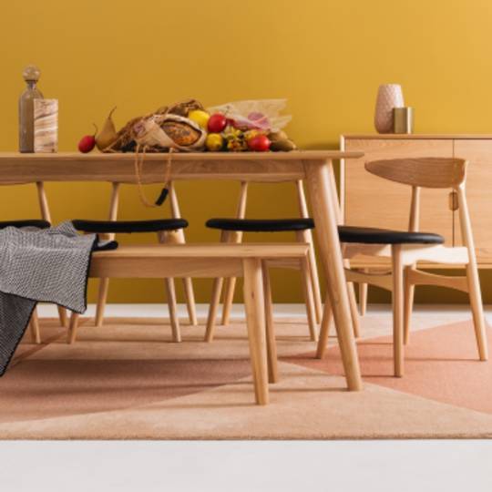 Nordik Dining Table 1.9m + Kaiwaka Chairs + Bench Seat Set
