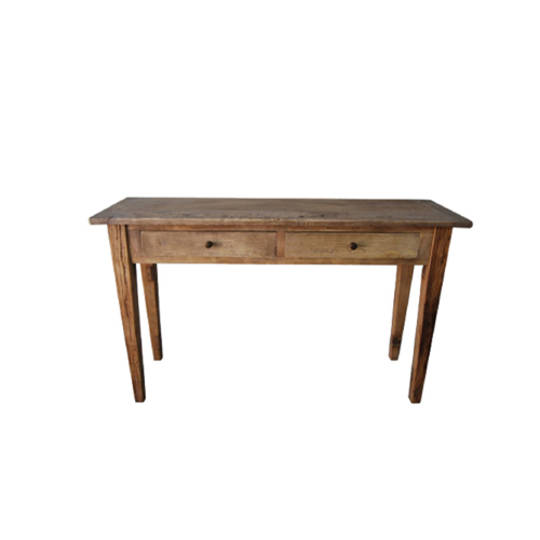 Reclaimed Elm French Console Table 2 Drawers