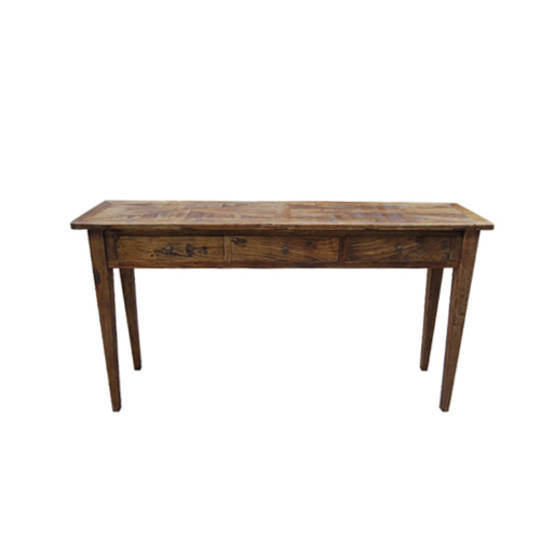 Reclaimed Elm Parqueterie Console Table 3 Drawer