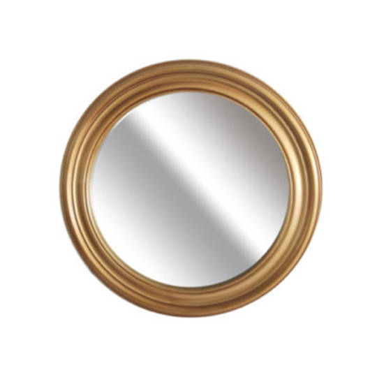 Grooved Round Beveled Mirror Gold