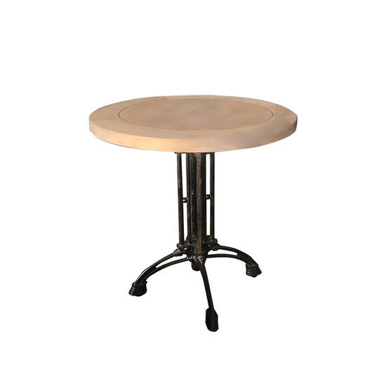 Industrial Cafe Round Table Old Pine