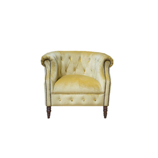 A&J Jude Chair Plush Velvet - Yellow