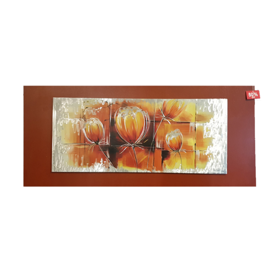Flower Metal Artwork Red Frame