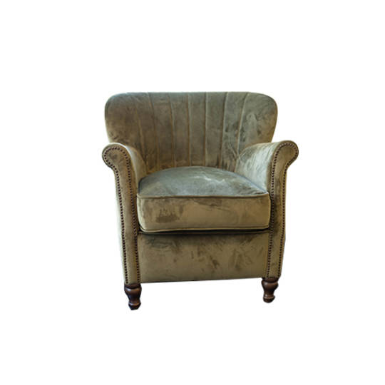 A&J Percy Chair Velvet Plush - Green