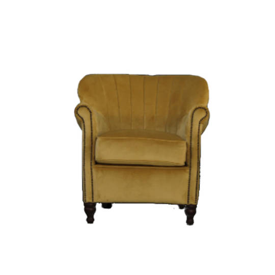 A&J Percy Chair Velvet - Plush Yellow