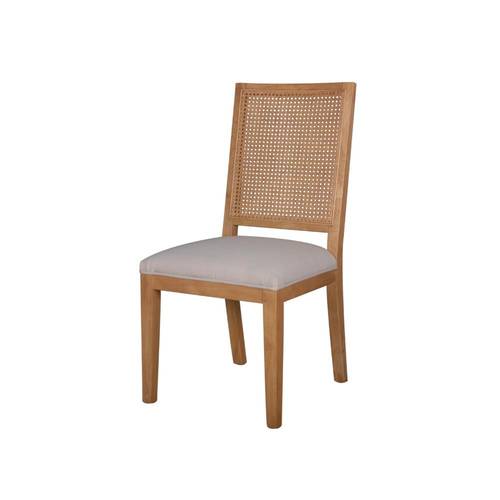 Elle Oak Dining Chair Beige Fabric
