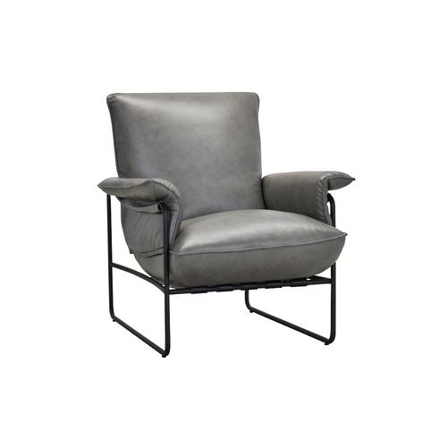 Trento Leather Armchair - Gray Mushroom