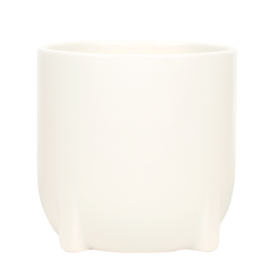 Amber 13cm White Ceramic Pot Full Tray