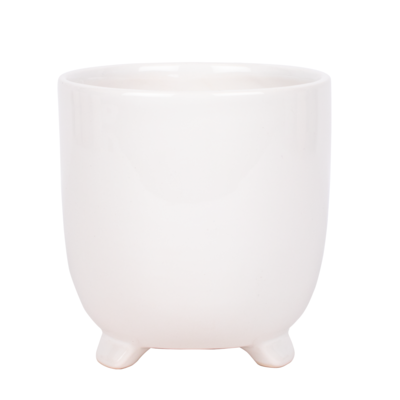 Indie 13cm White Ceramic Pot Full Tray