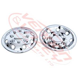WHEEL COVER - STAINLESS - 4PCS SET - 8 STUD - 19.5" / 184.15X225 - UNIVERSAL - ALL MAKES/MODELS