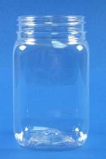 400ml Clear Plastic Square Jar