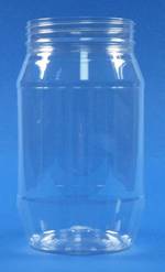 1000ml Clear Plastic Round Jar