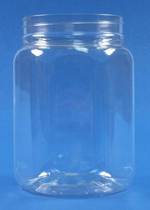 750ml Clear Plastic Hex Jar