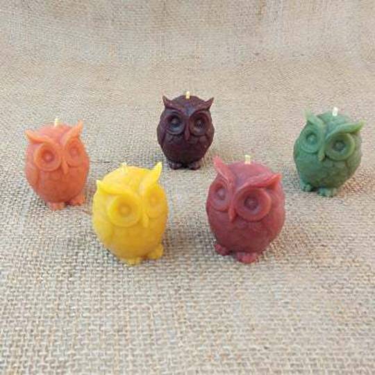 Beeswax Owl Candles