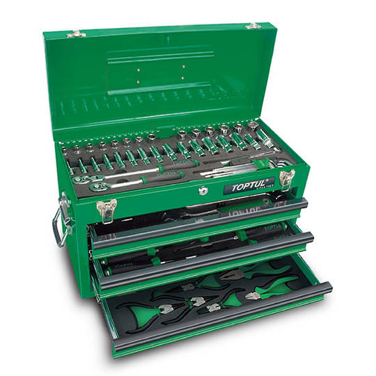 Mechanical Tool Set In 3 Drawer Tool Chest - 82pcs