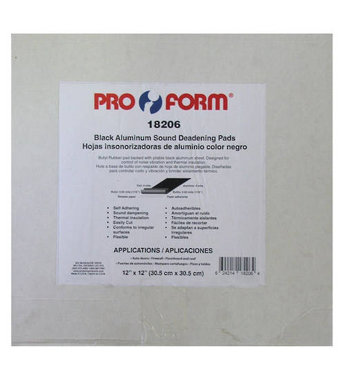 Pro Form Black Aluminium Sound Deadening Sheets 30x30cm