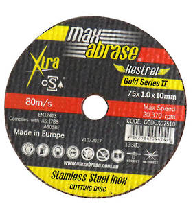 Max Abrase 75mm x 1.0 x 10 Stainless Steel Inox Cut off Wheel