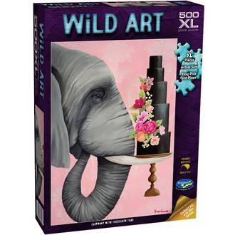 Holdson Puzzle - Wild Art, 500XL pc (Elephant with Chocolate Cake)