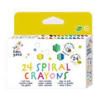 24 Colors Spiral Crayons- haku yoka