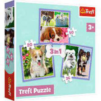  "3in1" - Lovely dogs Trefl Puzzle