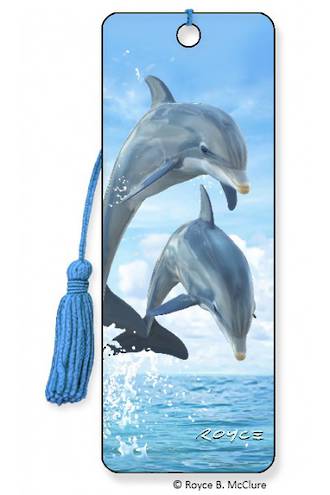 3D Bookmark - Dolphin Jumpers