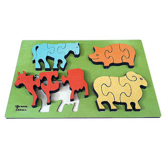Tarata Chunky Wooden Farm Animals Puzzle