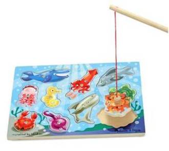 Melissa & Doug Wooden Magnetic Puzzle Game fishing
