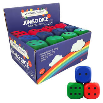 Foam dice with dots 1 to 6