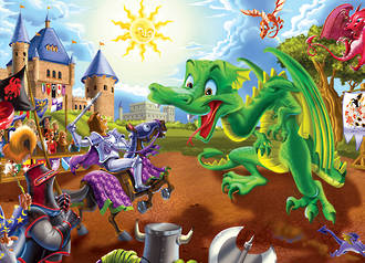 Cobble Hill Floor Puzzle Knights and Dragons 36pc