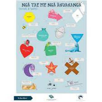 Kuwi & Friends: Te Reo Maori Colours And Shapes Wall Poster