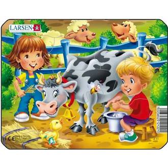 Larsen Mini Puzzle Farm Kids Cow (8pc)