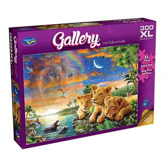 Gallery Lion Cubs on Lake 300XL Puzzle