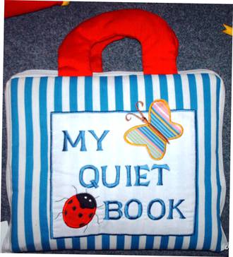 My Quiet Book Blue Stripe Zippered