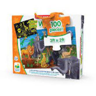 The Learning Journey Puzzle Doubles Glow In The Dark Wildlife 100 pieces