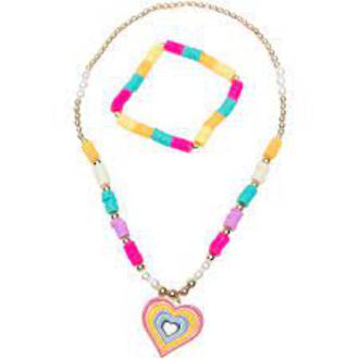  Great Pretenders -Rainbow Love Necklace Bracelet Set