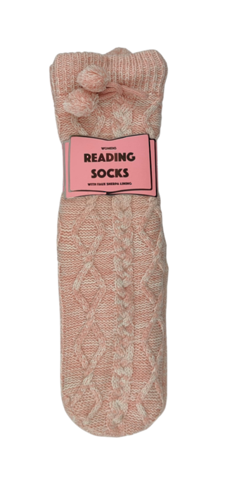 Reading Socks - Pink Cable Knot Women