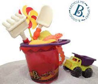 B Toys Sands Ahoy Bucket Set, Red