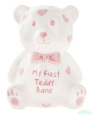 My First Teddy Money Bank Pink