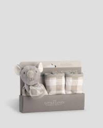 The Little Linen Company Toy + Washer Set Grey