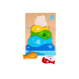 Wooden Fish Stacker Puzzle