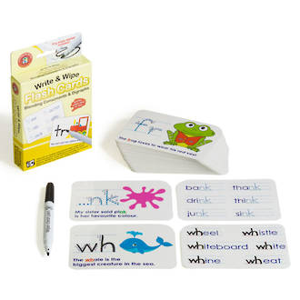 Write & Wipe Flashcards Blending Consonants W/Marker