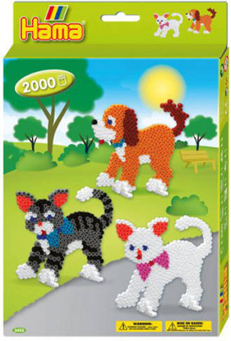 Hama Beads Boxed Set Cats & Dog 2000 Beads H3433