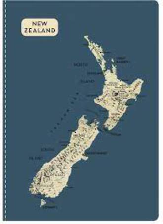 Antics- NZ Map Grey Notebook A5