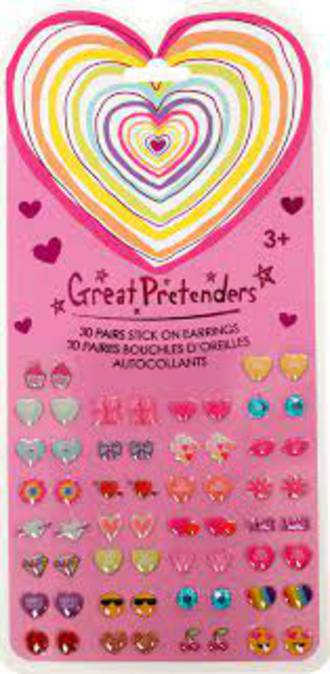 Heart Stick-On Earrings- Great Pretenders