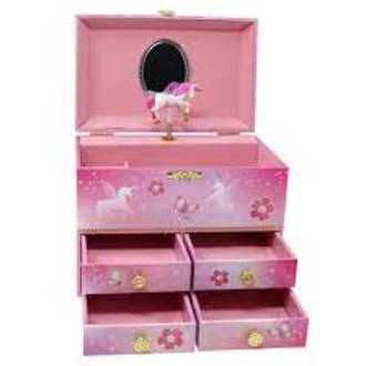 Pink Poppy Musical Jewellery Box Unicorn Princess Medium